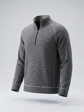 Tommy Bahama Men's Heathered Charcoal Quarter-Zip Pullover #casualwear